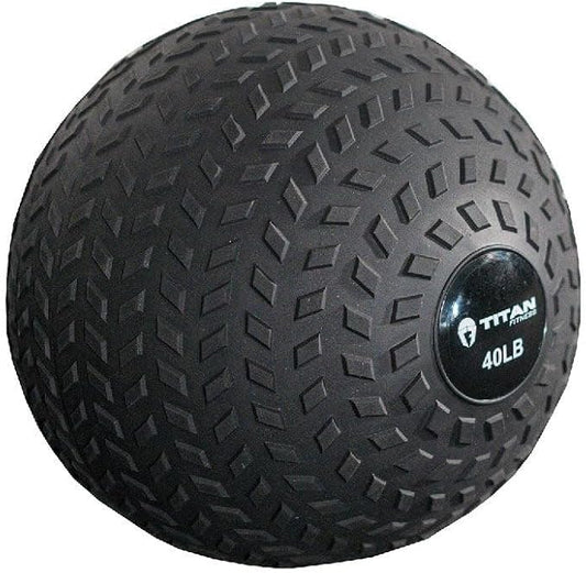 Titan Fitness Rubber Tread Slam Ball, Dead Bounce, Weight Workout - Throw, Catch, Slam, Twist