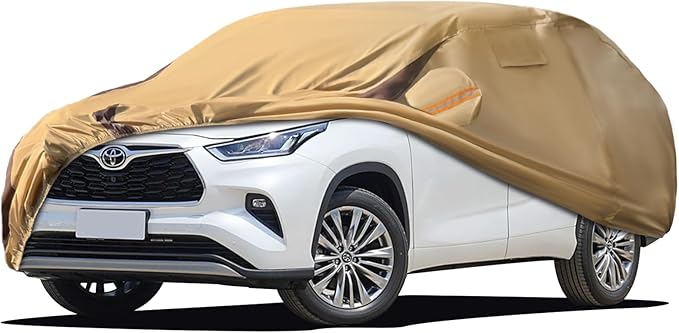 Car Cover Waterproof All Weather Compatible with Automobiles,Outdoor Anti-UV Car Covers Rain Sun Protection with Zipper and Windproof Buckle
