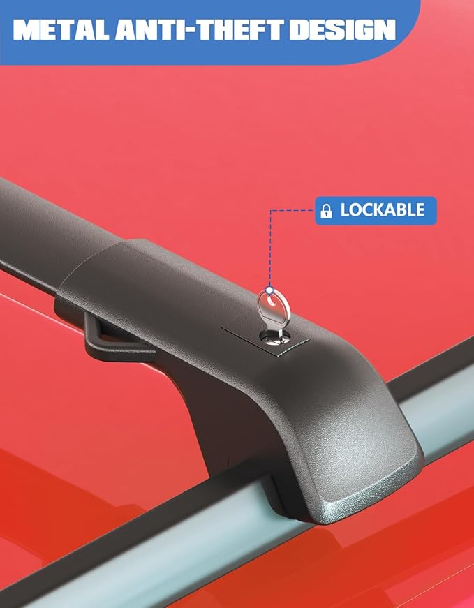 FengYu 300lb Roof Rack Cross Bars Fit for Ford Escape 2013 2014 2015 2016 2017 2018 2019, Heavy Duty Lockable Aluminum Roof Rails Crossbars Cargo Bars Canoe Rooftop Black Carrier Luggage