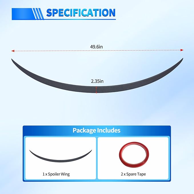 Nilight Spoiler Fit for Tesla Model 3 2017-2023 Spoilers for Cars Rear Spoiler Wing Sporty Appearance Rear Trunk Lip Exterior Accessories No-Drill Installation ABS Carbon Fiber Pattern, Matte Black