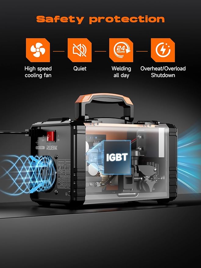 140A Gasless Mig Welder,110V FLUX MIG/ARC/Lift TIG Welding Machine,3 in 1 Mig Welder with Synergy and IGBT Inverter,110V Flux Core Welder with LCD Display