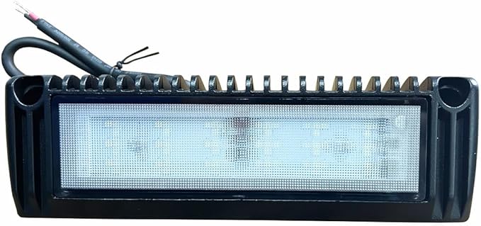 RV LED Porch Exterior Lights, 9 inch Down Angle Flood Beam Awning Utility Light, 3000K Warm-White 12V/24V DC 1800 Lumen, Black Finish Aluminum Housing, for RVs Trailers Campers, 1 Pack