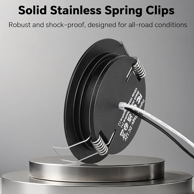 acegoo RV Recessed Ceiling Light 2-3/4” 12V Dimmable LED Puck Light for Campervan Truck Caravan Boat Roof Under Cabinet Lighting, Flush Mount Cutout 2-1/4" (Black,Warm White) 4 Pack