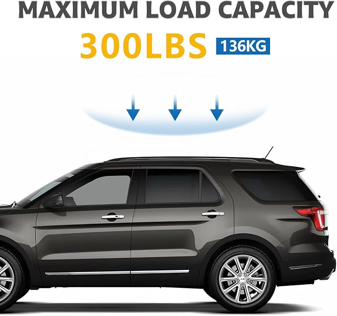 Roof Rack Cross Bars Compatible with Ford Explorer 2016-2019, Adjustable Aluminum Heavy Duty 300 LBS Anti-Theft Lock Cargo Carrier Rooftop Crossbar Accessories for Bike, Basket, Snowboard, Luggage