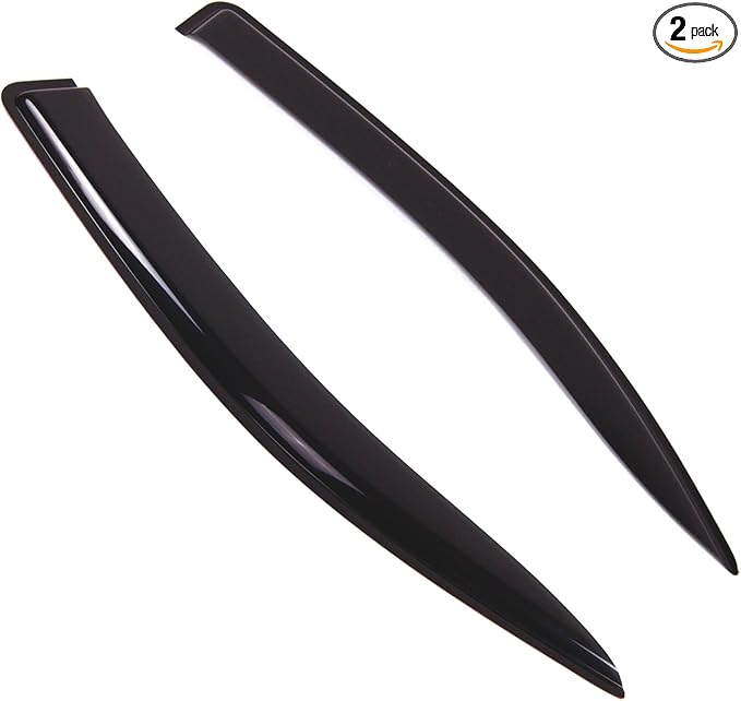 TuningPros Outside Mount Window Vent Visors Rain Guards Compatible with Nissan NV200 2010-2017 | Side Window Wind Deflectors Rain Shields | Smoke Tinted, 2 Pcs Set, DGWV-839