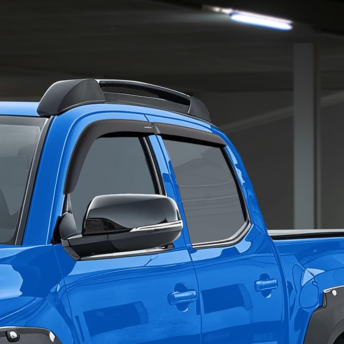 Goodyear Shatterproof Window Deflectors for Toyota Tacoma 2016-2023 Double Cab, Tape-on Rain Guards, Window Visors, Vent Deflector,Vent Visor,Truck Accessories, 4pcs - GY008652
