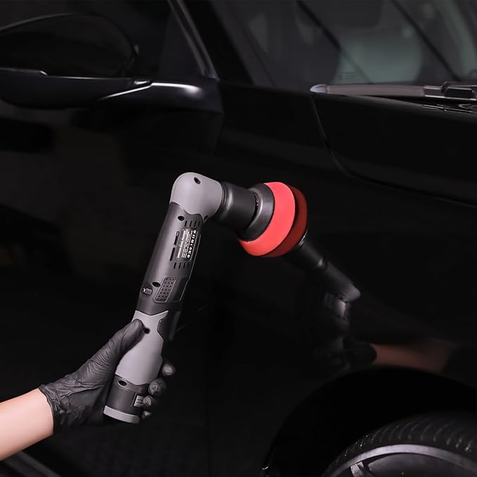 SPTA Cordless Mini Car Polisher 12V Scratches Killer Car Polisher RO/DA Cordless Polisher with Polishing Pad for Polishing, Sanding and Cleaning (Sets 1)