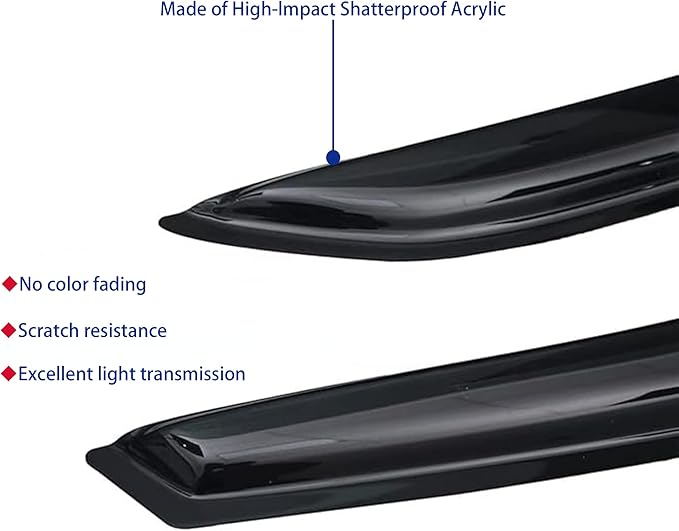 Window Visors Rain Guards fits 2023-2026 Toyota Prius & Prius Prime, Window Wind Deflectors Vent Shades Accessories, Out-Channel, Dark Smoke 4 Pcs, 2024 2025