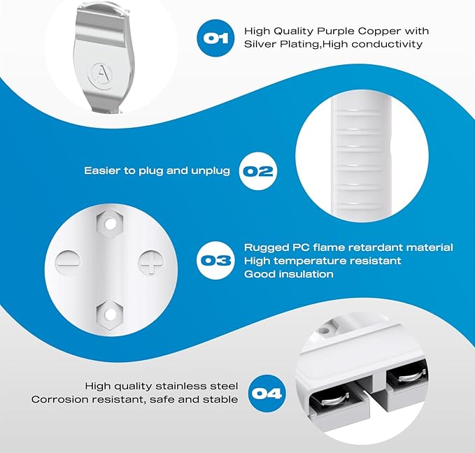 Anderson Connector, 175AMP 1/0AWG Battery Quick Connect/Disconnect Connector Kit 12v-36V Winch Wiring Kit for Cable RV Truck Winch(4 Pack)