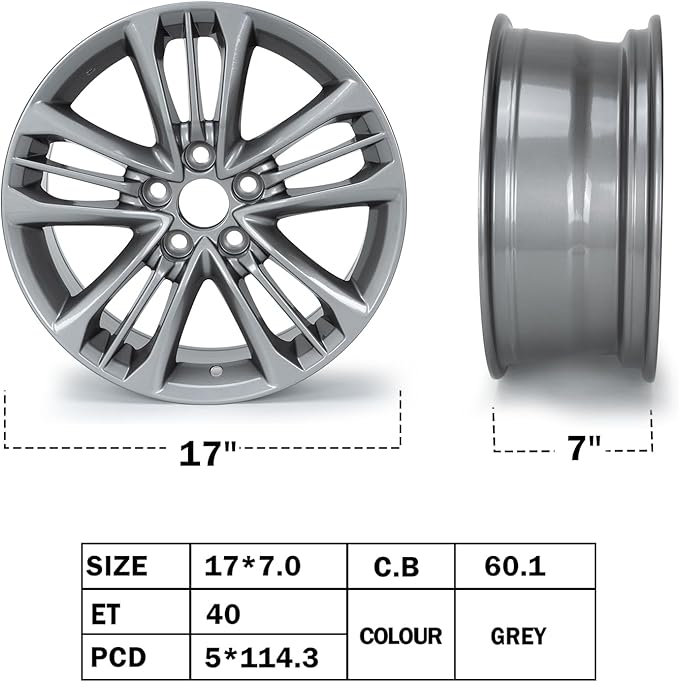 17'' x7'' Aluminum Alloy Replacement for OE Wheel Rim Compatible with Toyota Camry 2015-2017 - 75171