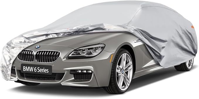 Waterproof Car Cover for BMW 6 Series (1976-2010), 5 Layers Compatible with BMW 6 Series All Weather, Snowproof Windproof Rain Ice Sun UV Protection
