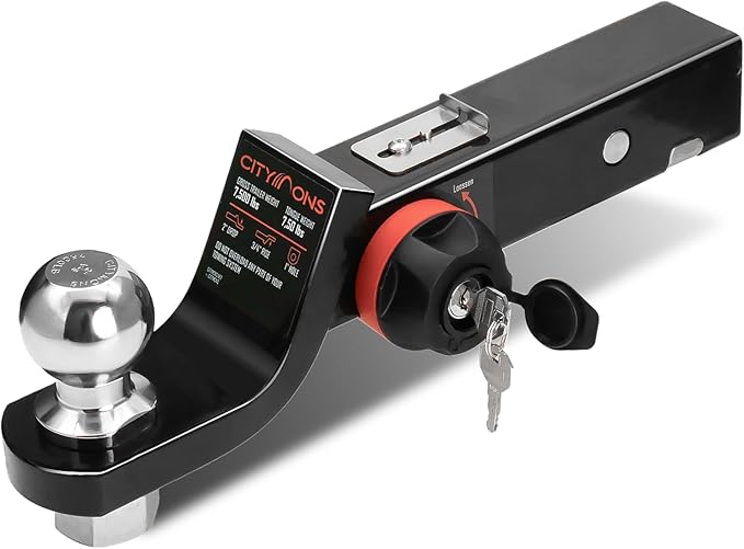 Endo-Hitch Trailer Ball Mount, Reduce Sway Anti-Rattle, 2" Drop Hitch with 2" Ball for 2" Receiver, Tow Hitch with Lock for Rv/Truck/Yachts/ATV/UTV, 7500 LBS GTW