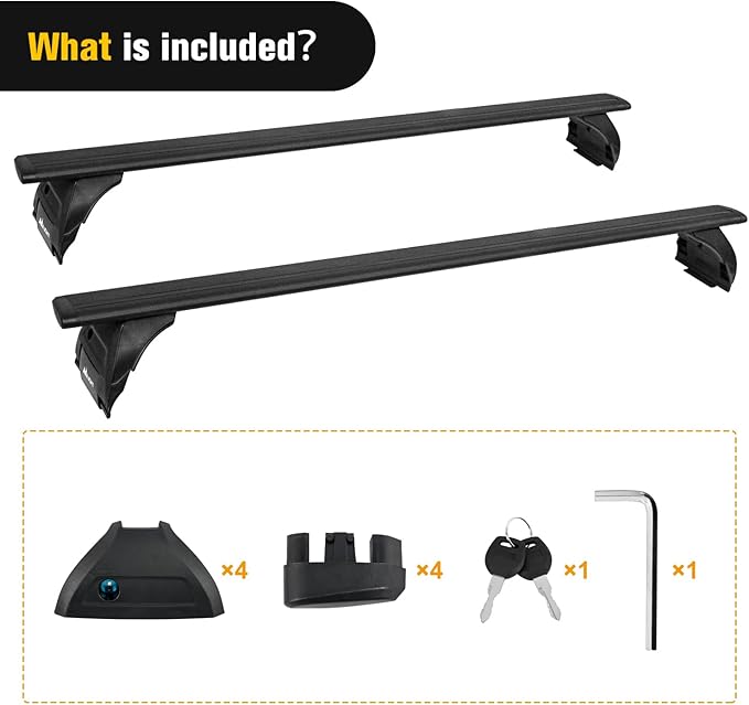 Nilight Roof Rack Cross Bars Fit for Jeep Wrangler 2007-2024 08 09 20 21 22 23 JK JL Gladiator JT 2 & 4 Door Aluminum Rails Crossbars with Anti-Theft Lock for Rooftop Cargo Carrier Luggage Box Tent