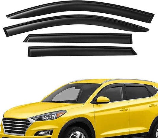 Extra Durable Window Deflectors Tape-On Window Visors Rain Guards Fit for Tucson 2016-2021, Sun Visors, Wind Vent for Shades, Exterior Car Accessories - 4pcs. AG0072