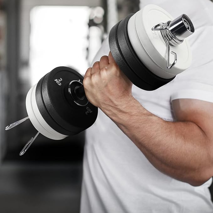 LIONSCOOL 16"/20” Loadable Dumbbells Pairs in Commercial Grade, Heavy Duty Olympic Dumbbell Bar/Handle for Strength Training, Compatible with 2’’ Standard Plates