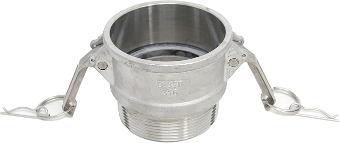 1" Female Camlock x 1" Male NPT Adapter - Stainless Steel 316 Type B - Heavy Duty, Industrial Grade, Corrosion Resistant, Quick Connect Fitting