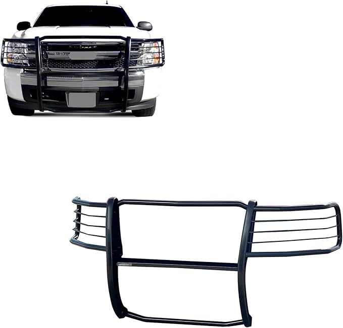 Black Horse Grille brush Bumper Guard Modular Black Compatible with 2007-2013 Chevrolet Silverado 1500-17A035700A2MA