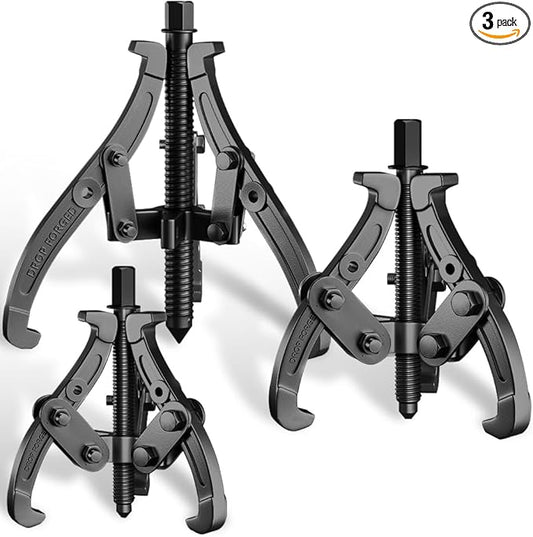 XIIW 3'' 4'' 6'' Gear Puller Set, 3 Jaw Bearing Puller with Reversible Jaws, 2 Jaw / 3 Jaw Pulley Puller Tool for Pulley Gear Bearing Flywheel Removal, 4pcs Gear Extractor Tool 1.1t/1.6t/3.0t
