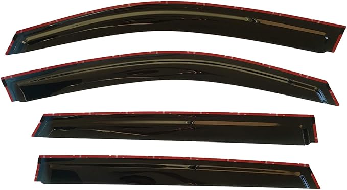 2020-2025 Tape-On Side Window Visor Deflectors Rain Guards for Subaru Outback Premium Limited Touring Dark Tinted Protectors 2021 2022 2023 2024