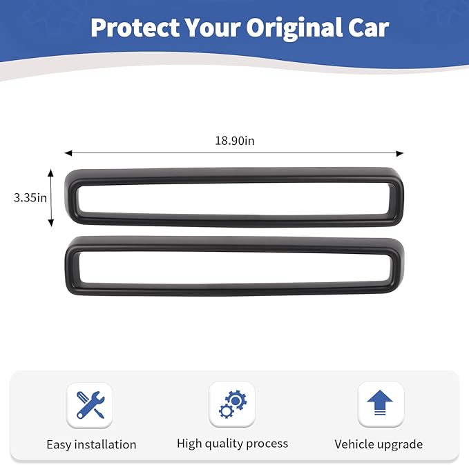 for Challenger Grille Insets Trim Cover Fit for Dodge Challenger 2015-2023 Matt Black Exterior Accessories 2pcs