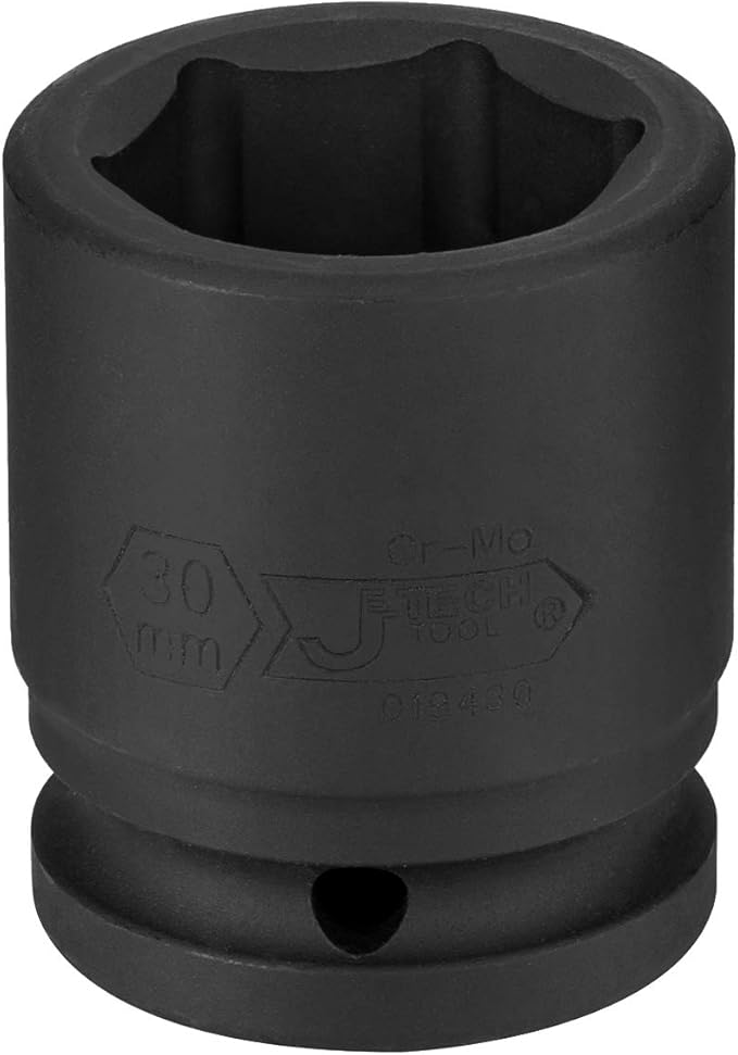 Jetech 3/4 Inch Drive 30mm Standard Impact Socket, Made with Chrome Molybdenum Alloy Steel, Heat Treated, 6-Point Design, Metric