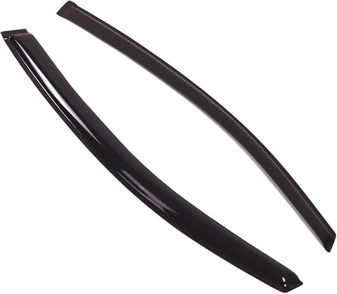 Tuningpros WD2-225 Dark Smoke 2 Pcs Set Window Visor (Outside Mount) Deflector Rain Guard Compatible with 2012-2015 Honda Civic Coupe