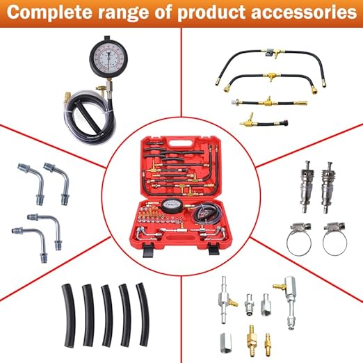 0-140PSIFuel Injection Pressure Tester Kit, Pro Fuel Pressure Tester Kit, Car Truck Motorcycle Diagnostic Tool