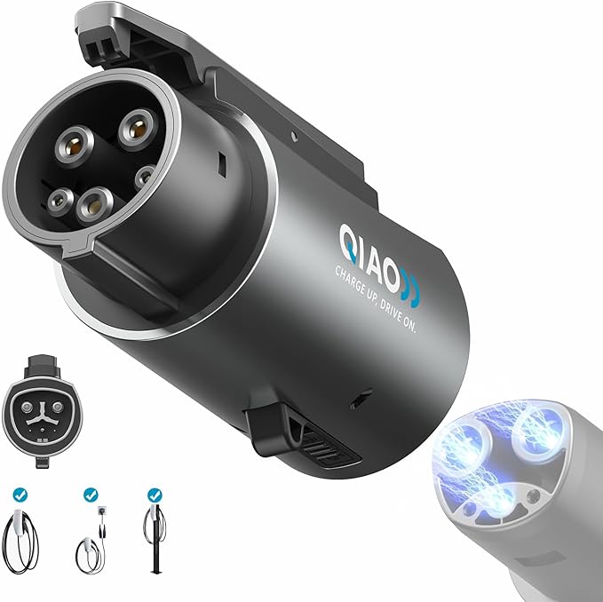 QIAO)) Upgraded Tesla to J1772 Adapter, Max 80A/250V NACS to J1772 Charger with Extreme Weather Protection & Anti-Drop Safety Lock for J1772 EVs on Tesla Home/Destination Chargers (Not Supercharger)