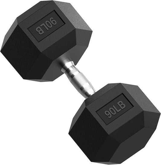 PAPABABE HEX Dumbbell Set 2.5-125lb, Rubber Encased Home Gym Dumbbells, Exercise & Fitness Weights Dumbbells for Women & Men, Hand Weight for Strength Training