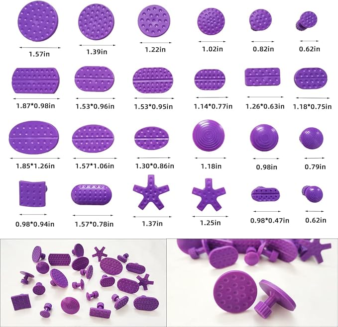 67pcs/Set Car Paintless Dent Removal Kit, Auto Fender Damage Repair Big Curved Rod Crowbar Puller Lifter Rods Tools with Glue Tabs, Glue Sticks, Leveling Tools and more for Car Body Dent Repair