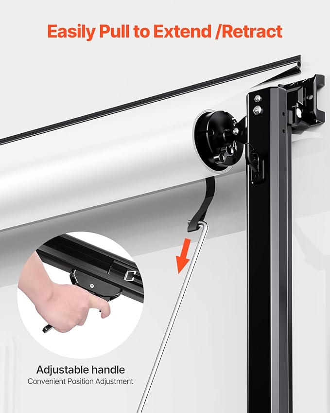 VEVOR Manual RV Awning Complete Kit, 14' Retractable Awning with Aluminum Alloy Frame, Outdoor Trailer Awning, Fit for Most RVs(Black Fade)