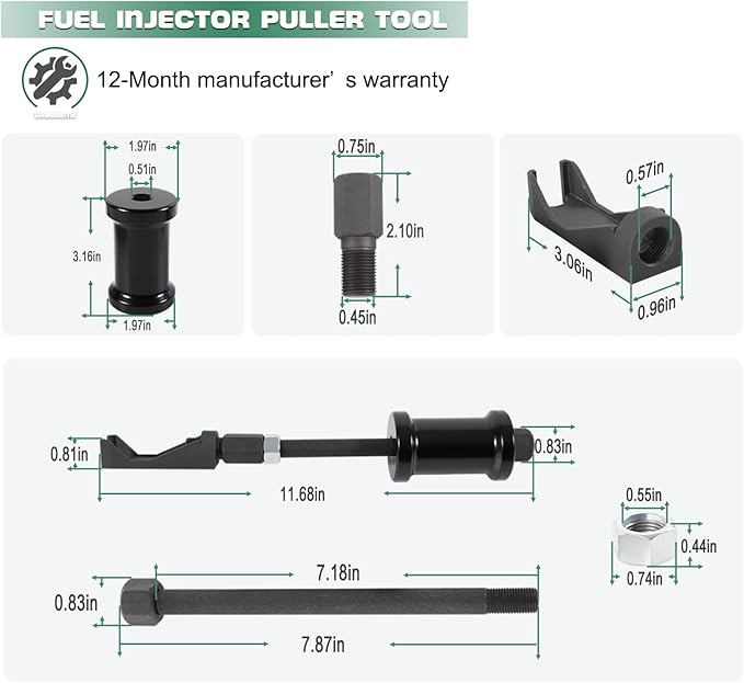 7121 Fuel Injector Puller Tool - Nozzle Puller/Remover - for Case, Caterpillar, GM, Waukesha and White Diesel Engines
