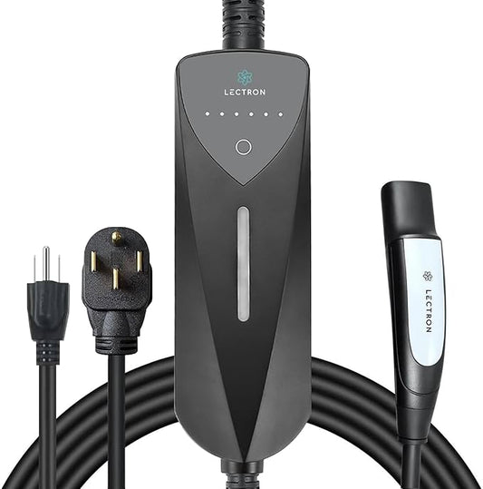 Lectron Level 1/2 (8A - 40A) Tesla NACS Portable EV Charger - Dual-Level Electric Vehicle Charging Station with NEMA 14-50/5-15 Plug - Compatible with All NACS Electric Vehicles