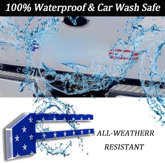 Tailgate Inserts Letters Compatible for 2021-2025 F15, 3D Raised & Strong Adhesive Decals Letters (American Flag)