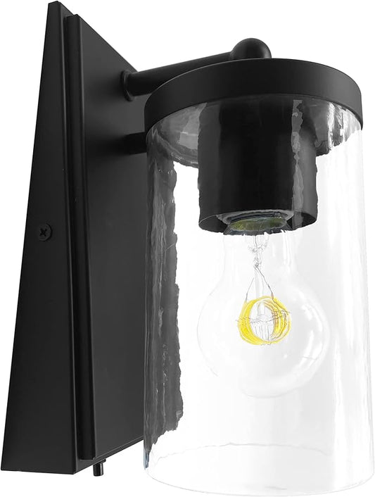 12V LED RV Wall Sconce with Switch, 1XE26 LED Bulb Included, 12Volts DC RV Interior Light Fixture with Clear Glass Shade, use for RV Trailer Motorhome Caravan Boat