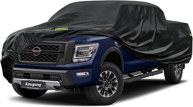 Waterproof Truck Cover Fit Nissan Titan XD from 2016 to 2025 (Crew Cab), 7 Layers Outdoor Heavyduty Full Pickup Cover All Weather Protection. (from US Warehouse, Arrive Within 3-7 Days)