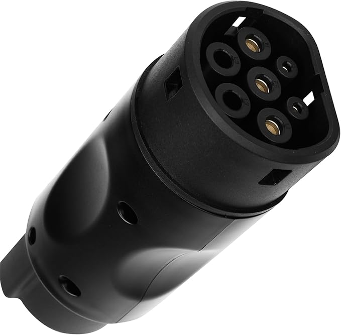 EV Charger Connector Type 1 to Type 2 Adapter Fit for Tesla Model Y, 3, S, X, Compatible with Electric Vehicle Charging Adapter SAE j1772 to IEC62196