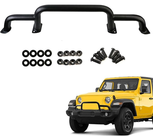 Grille Winch Brush Guard for Jeep Wrangler JL, Gladiator, JT (2018-2024) - Triple Hoop Bumper Bar Winch/Front Bumper Brush Guard Bull Bar, Replaces Part #82216474AA