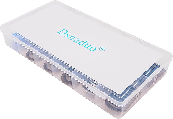 100Pcs 12 Types Metal Rubber Master Oil Drain Plug Gasket Assortment Kit Replace 097-021, 097-025, 097-035, 55196309, 097-116, 097-119, 097-115, 097-139, 097-146