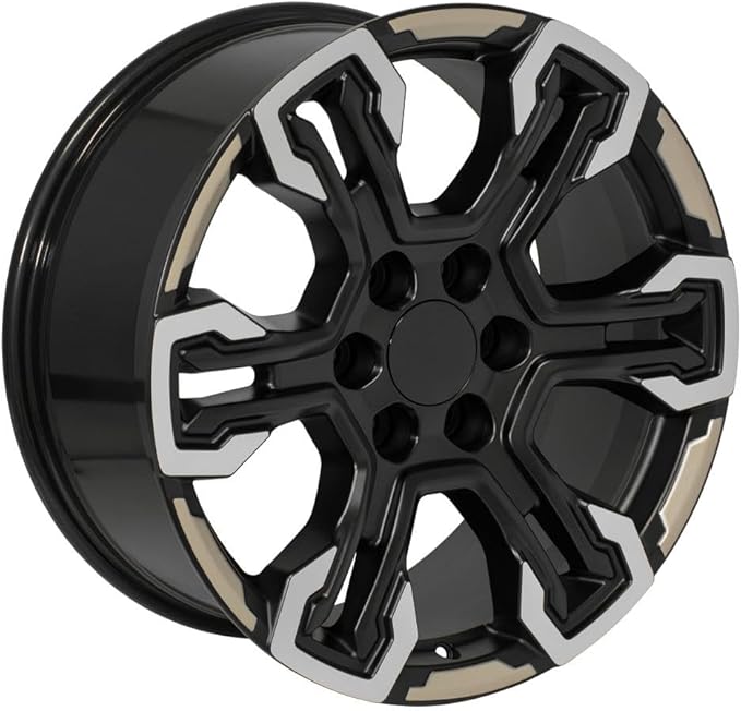 OE Wheels CV65 20 Inch Rims Fit Silverado 1500 ZR2 Style 6x139.7 20x9 Satin Black Machined Face - Two Tone - Hollander 14089 (Set of 4)