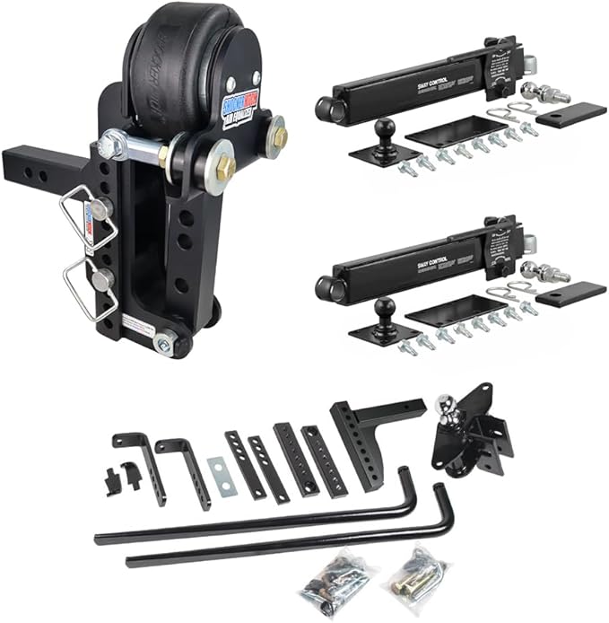 Shocker Air Equalizer & Sway Control Round Bar WD Hitch, Fits 2" Hitch 5" Rise 4" Drop