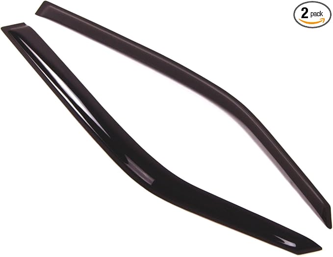 TuningPros Outside Mount Window Vent Visors Rain Guards Compatible with Chevrolet Cavalier Coupe 1982-1994 | Side Window Wind Deflectors Rain Shields | Smoke Tinted, 2 Pcs Set, DGWV-034