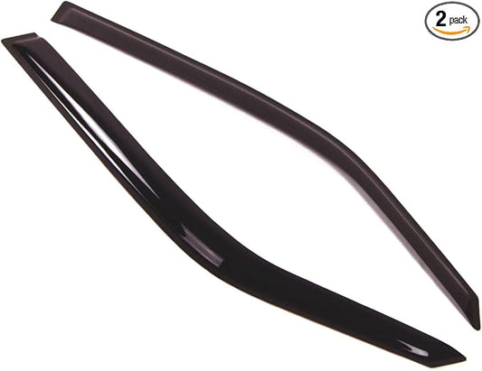 TuningPros Outside Mount Window Vent Visors Rain Guards Compatible with Chevrolet Cavalier Coupe 1982-1994 | Side Window Wind Deflectors Rain Shields | Smoke Tinted, 2 Pcs Set, DGWV-034