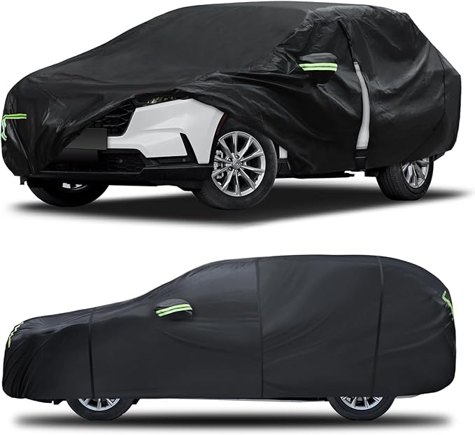 Car Cover Custom Fit for Honda CRV 1997-2025,Toyota RAV4 1996-2025, 6 Layers Truck Cover Waterproof All Weather for Automobiles,Outdoor Full Exterior Cover,Rain, Sun, Wind Protection,Black