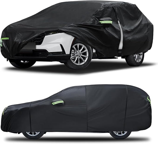 Car Cover Custom Fit for Honda CRV 1997-2025,Toyota RAV4 1996-2025, 6 Layers Truck Cover Waterproof All Weather for Automobiles,Outdoor Full Exterior Cover,Rain, Sun, Wind Protection,Black