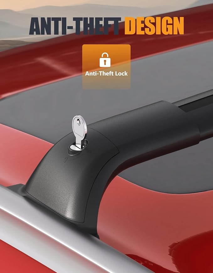 KINGGERI All Aluminum Roof Rack Cross Bars Compatible with Honda CRV 2017-2022 CR-V with Flush Side Rails，260lbs Lockable Heavy Duty Crossbars Rooftop Cargo Basket Luggage Kayak Canoe Snowboard Bike