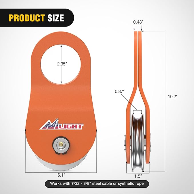 Nilight 10 Ton Winch Snatch Block Towing Pulley Blocks 22,000 LBS Capacity, Winch Hook Accessories, Heavy Duty Offroad Recovery Accessory for Truck, Tractor, ATV & UTV