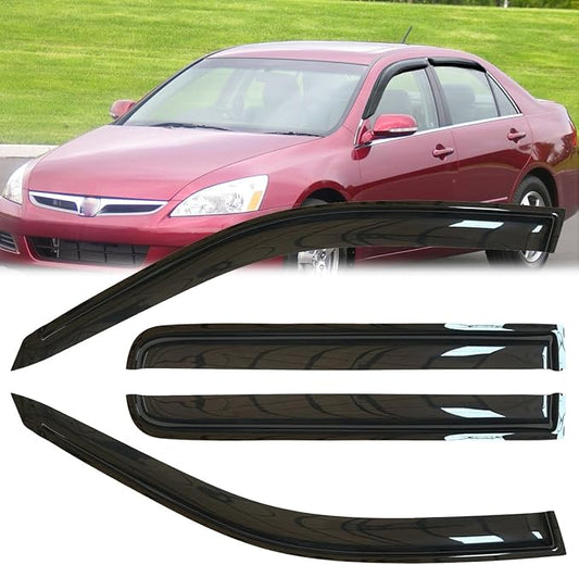 4pcs Original Shatterproof Rainproof Side Window Wind Deflectors for 2003-2007 Honda Accord Sedan,Outside Mount Rain Guard Sets,Nice Looking Window Visors for Car,Vent Deflector for 03-07 Accord 94943