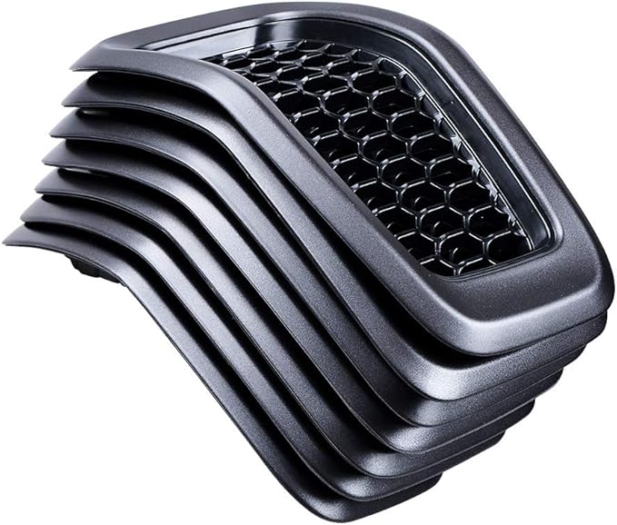 Astra Depot 7pcs Matte Black Mesh Honeycomb with Retro Gray Dark Ring Front Grille Grill Inserts Covers Compatible with 2014-2018 Jeep Cherokee
