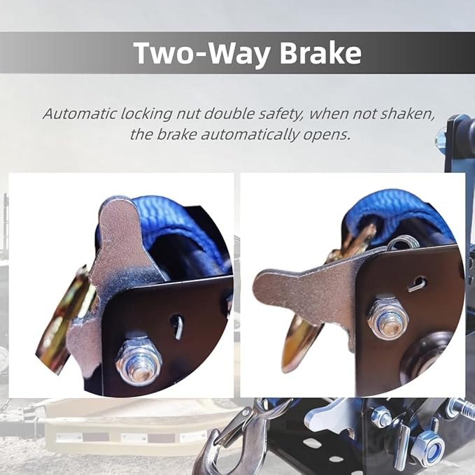 SYLPHID 1200lbs Heavy Duty Boat Trailer Winch with 26FT Strap, Portable Hand Crank Winch for Boat, Truck, Trailer, RV, ATV, Jet Ski (1200Lbs with 26FT Strap)